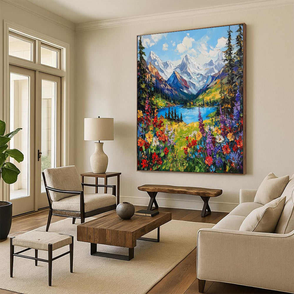 Hand-Painted Textured Abstract Panel for Bedroom & Dining Room LargeART2156