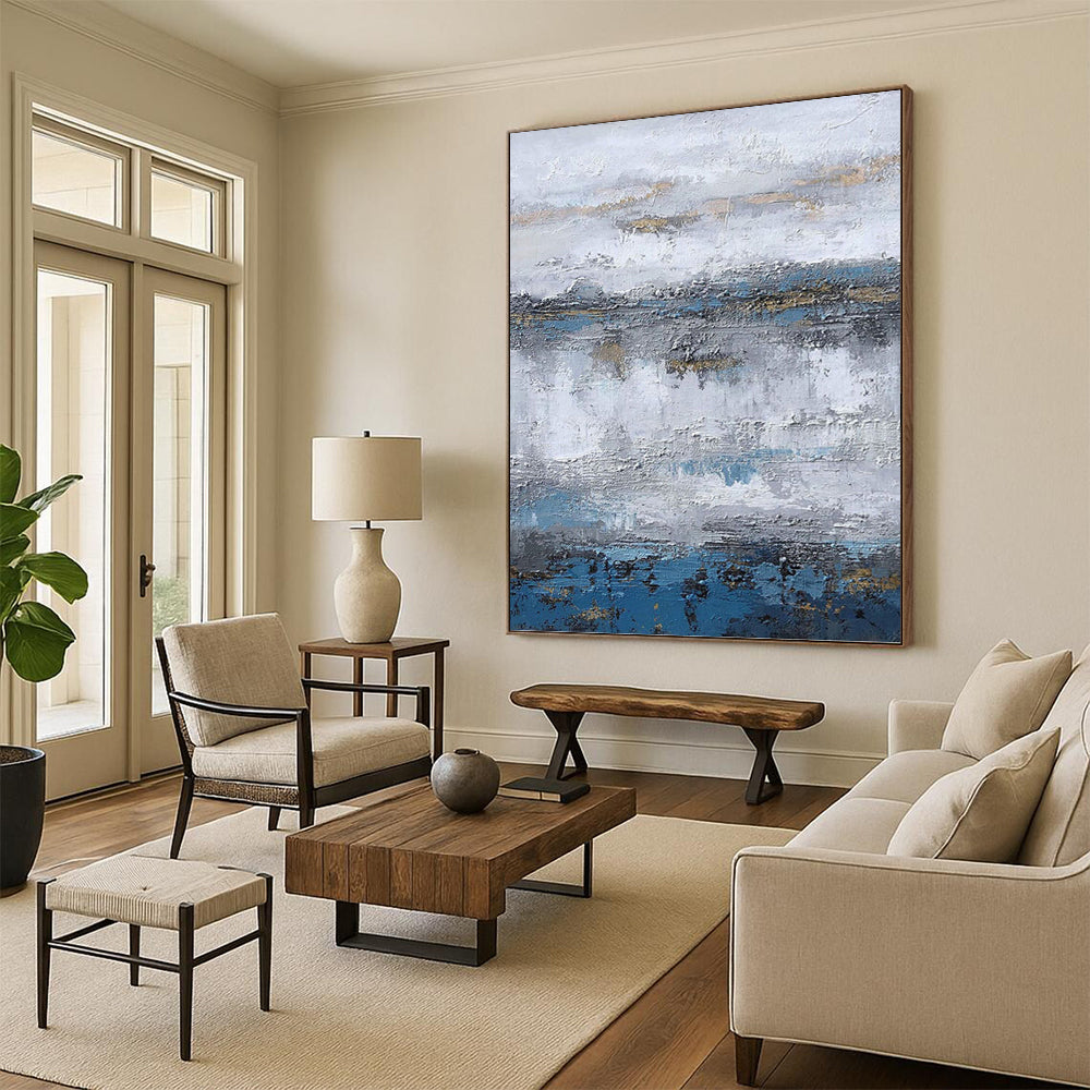 Oversized Hand - Painted Textured Abstract Painting for Greenhouse & Botanical Garden DKH1226