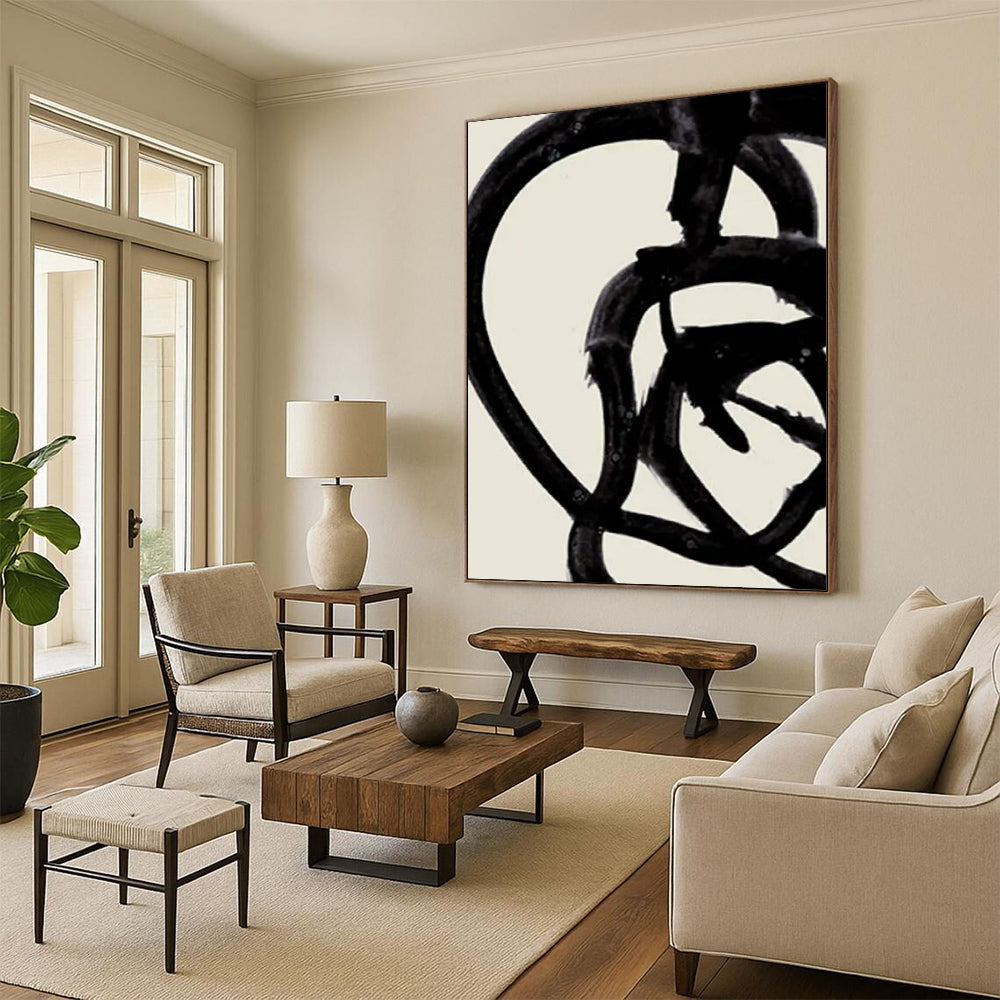 Gigantic Hand-Painted Abstract Mural for Dining Room & Bar LargeART2317