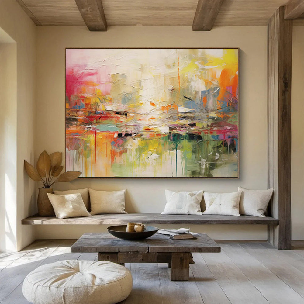 Massive Textured Hand - Painted Abstract Canvas for Artistic Emphasis DKH688