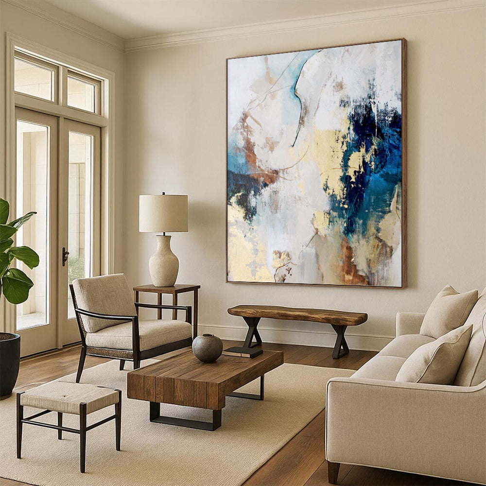 Immense Custom - Textured Hand - Painted Abstract Art for Hallway & Dining Room DKH1018