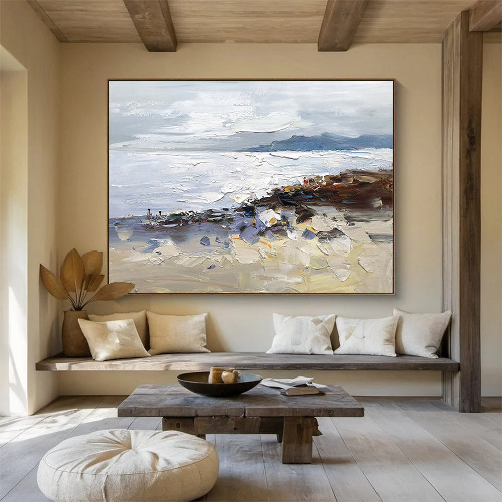 Vivid Hand - Painted Textured Abstract Wall Mural for Bar & Office DKH634