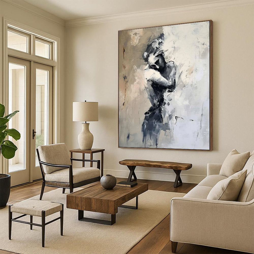 Custom Hand-Painted Abstract Mural for Office & Hotel LargeART1832
