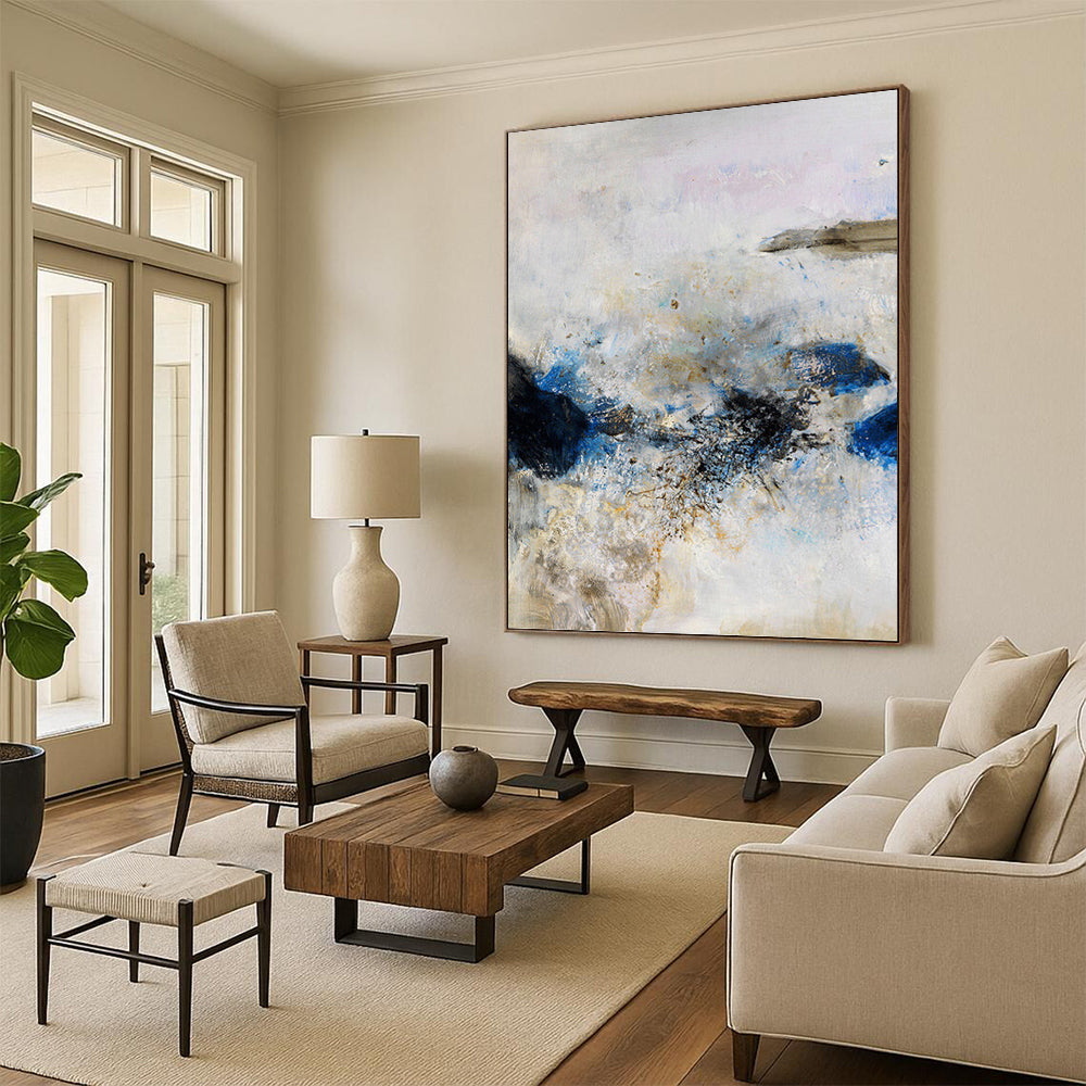 Immense - Proportioned Vertical Hand - Painted Custom Textured Abstract Masterpiece, Ideal for Living Room and Bar DKH1521