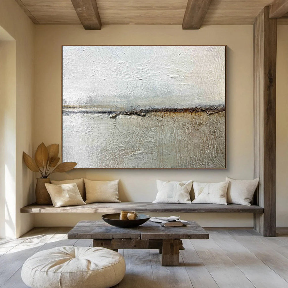 Hand - Painted Large Textured Abstract Wall Mural for Elegant Touches DKH754