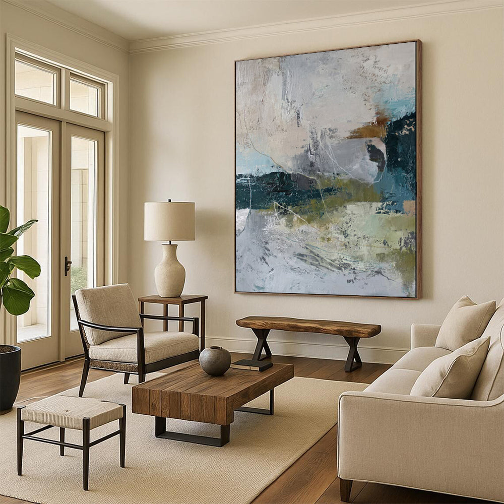 Custom Hand-Painted Abstract Painting for Office & Dining Room LargeART1922