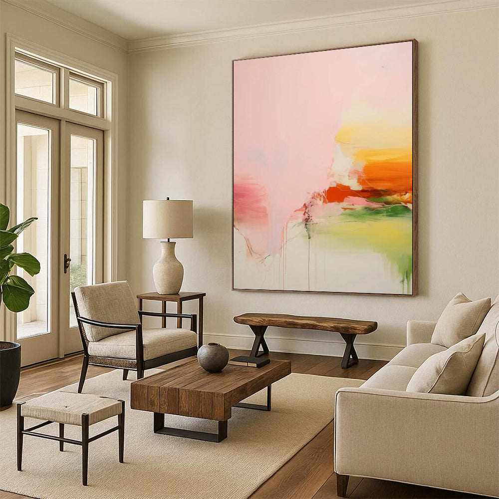 Large Hand - Painted Custom Textured Abstract Artwork for Bar & Hotel Lobby DKH0991
