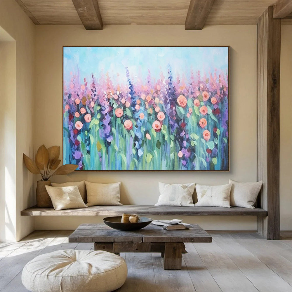 Pastel Flower Field - Whimsical Nursery or Bedroom Decor DLZ229