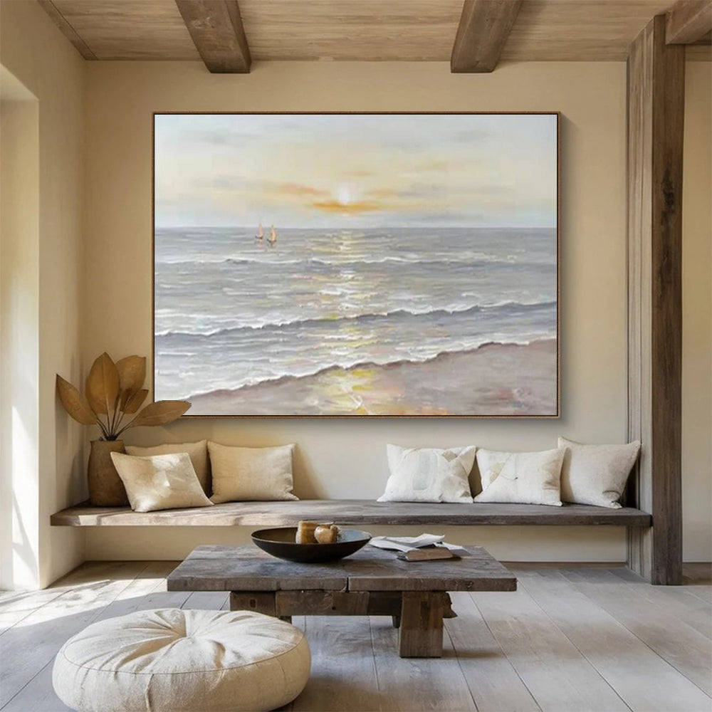 Serene Sea Sunset - Calming Living Room or Bedroom Art DLZ249