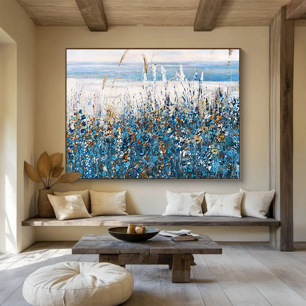 Coastal Wildflower Field - Serene Living Room or Bathroom Art DLZ203