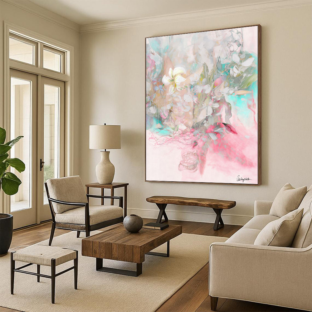 Striking Custom - Painted Textured Canvas Abstract for Living Room & Entryway DKH1084