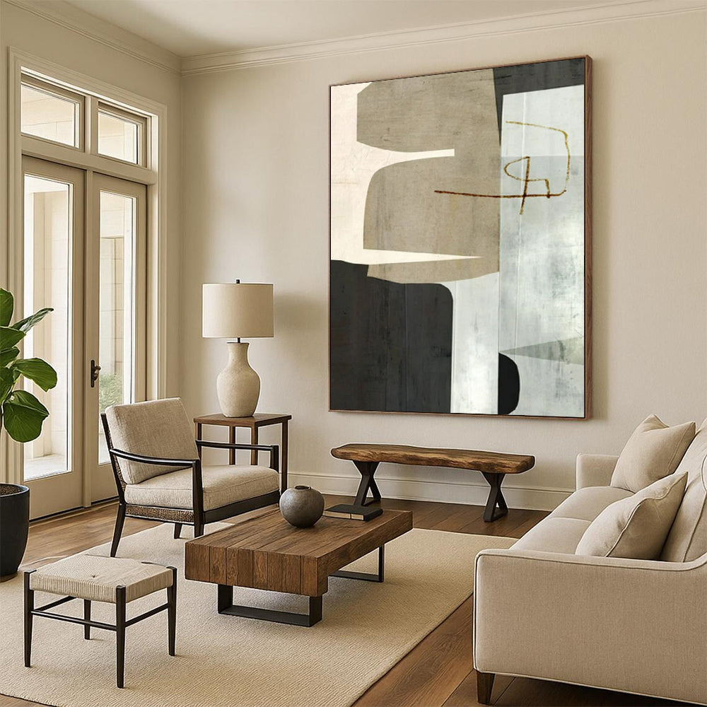 Large-Format Hand-Painted Abstract Canvases for Living Room & Office LargeART2319