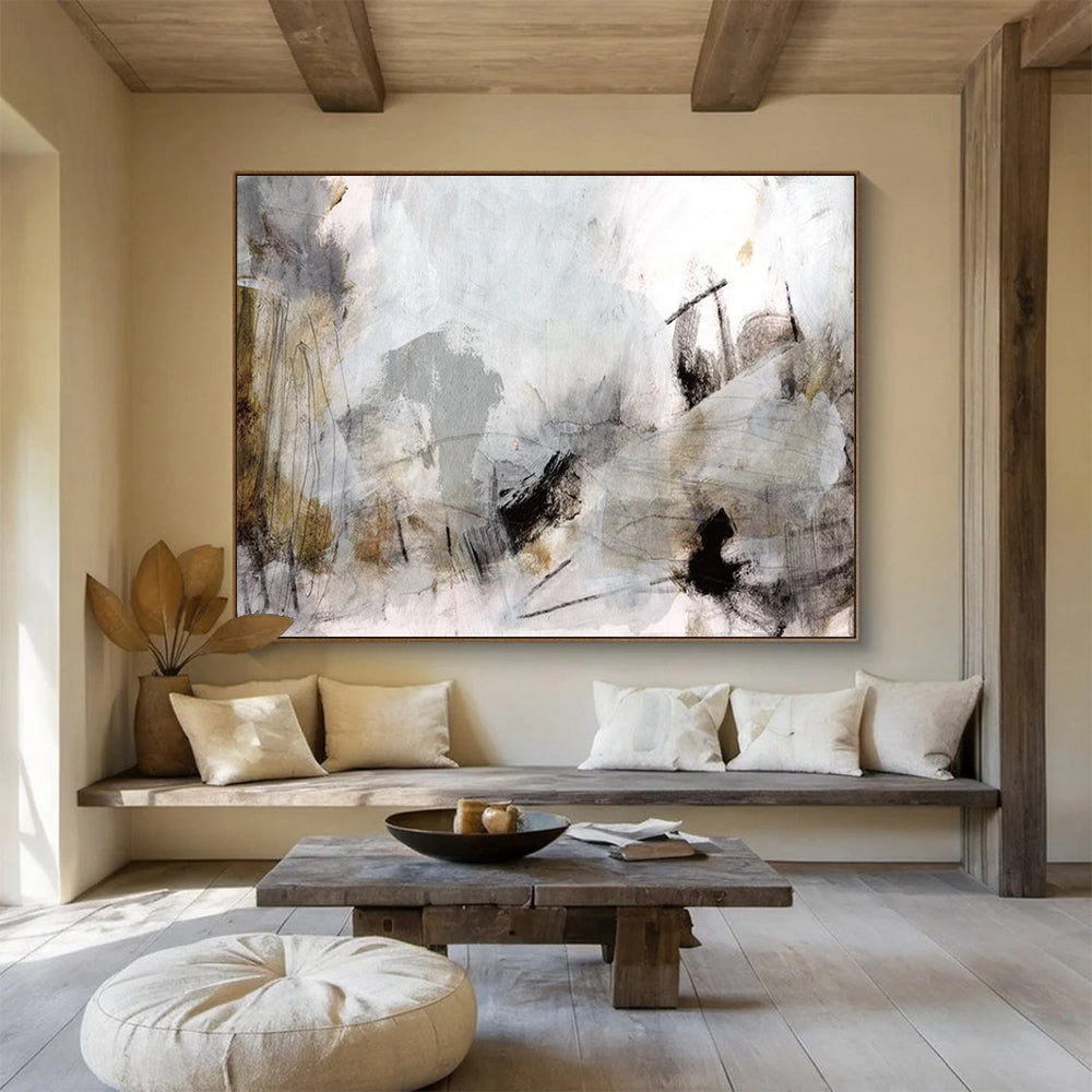Subtle Gray Collage - Large Serene Office Art DLZ135