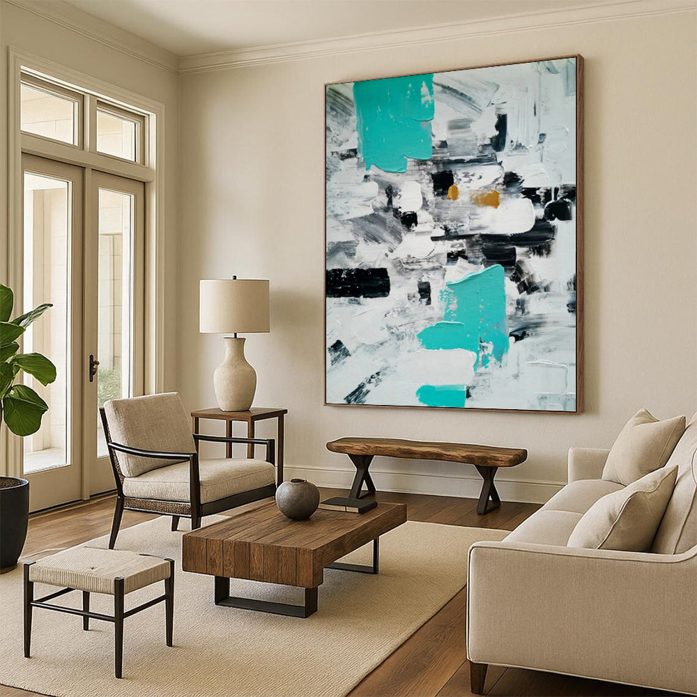 Dynamic Hand - Painted Textured Abstract Painting for Living Room & Office DKH1347