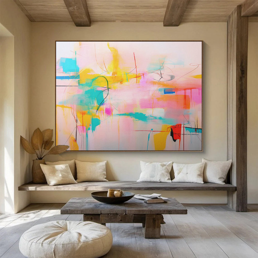 Oversized Textured Abstract Painting for Bar & Office DKH500