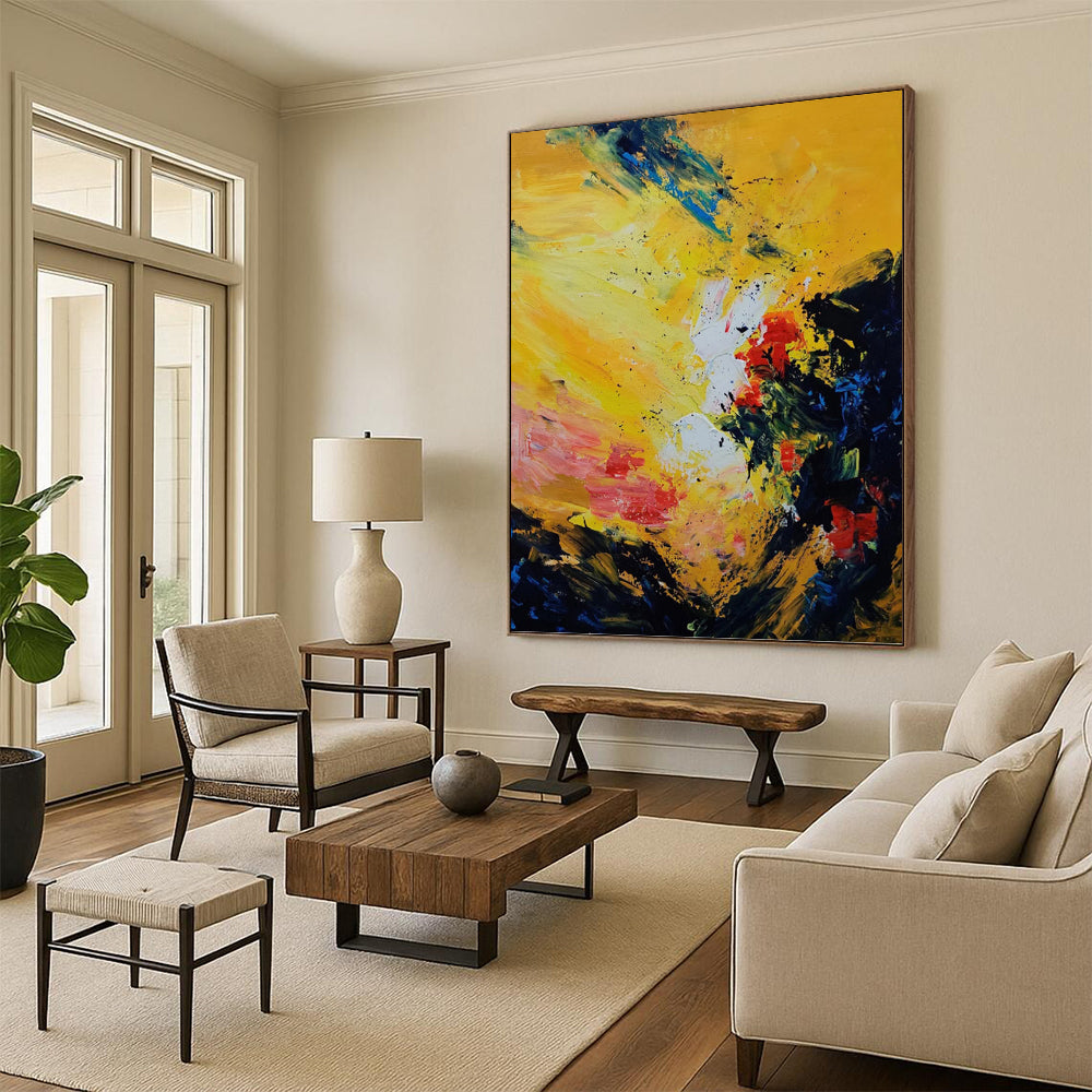 Enchanting Hand - Painted Textured Abstract for Dining Room & Entryway DKH1342