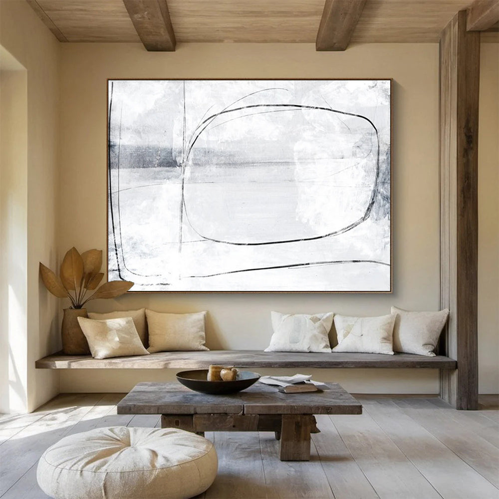 Minimalist Line Landscape - Oversized Calm Living Room Art DLZ140