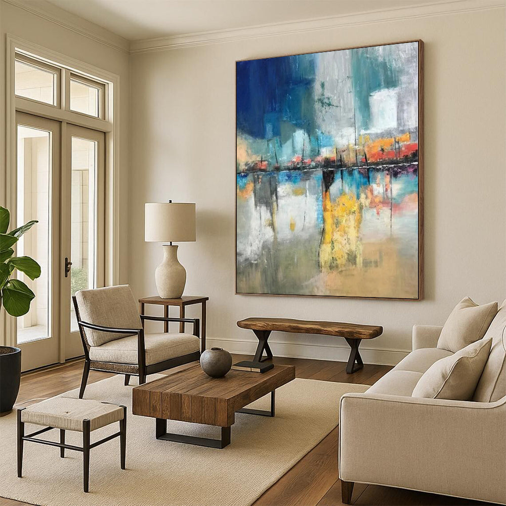 Monumental-Sized Hand-Painted Abstract Art for Entryway & Living Room LargeART2331