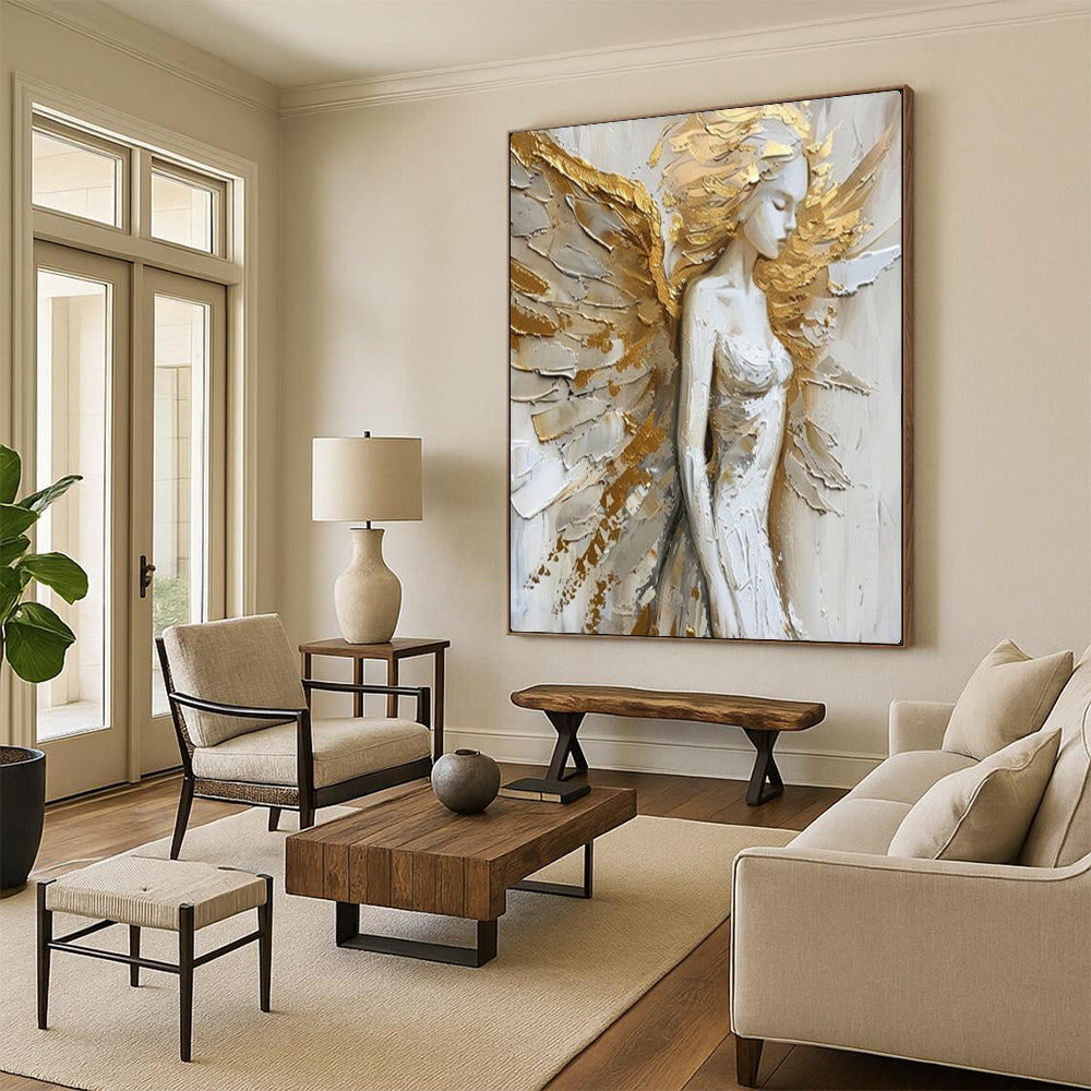 Hand-Painted Large-Scale Textured Abstract Wall Art for Bedroom & Kids' Room LargeART2138