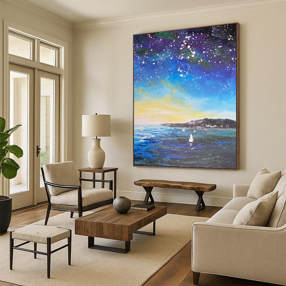 Hand-Painted Personalized Abstract Painting for Living Room & Entryway LargeART1902