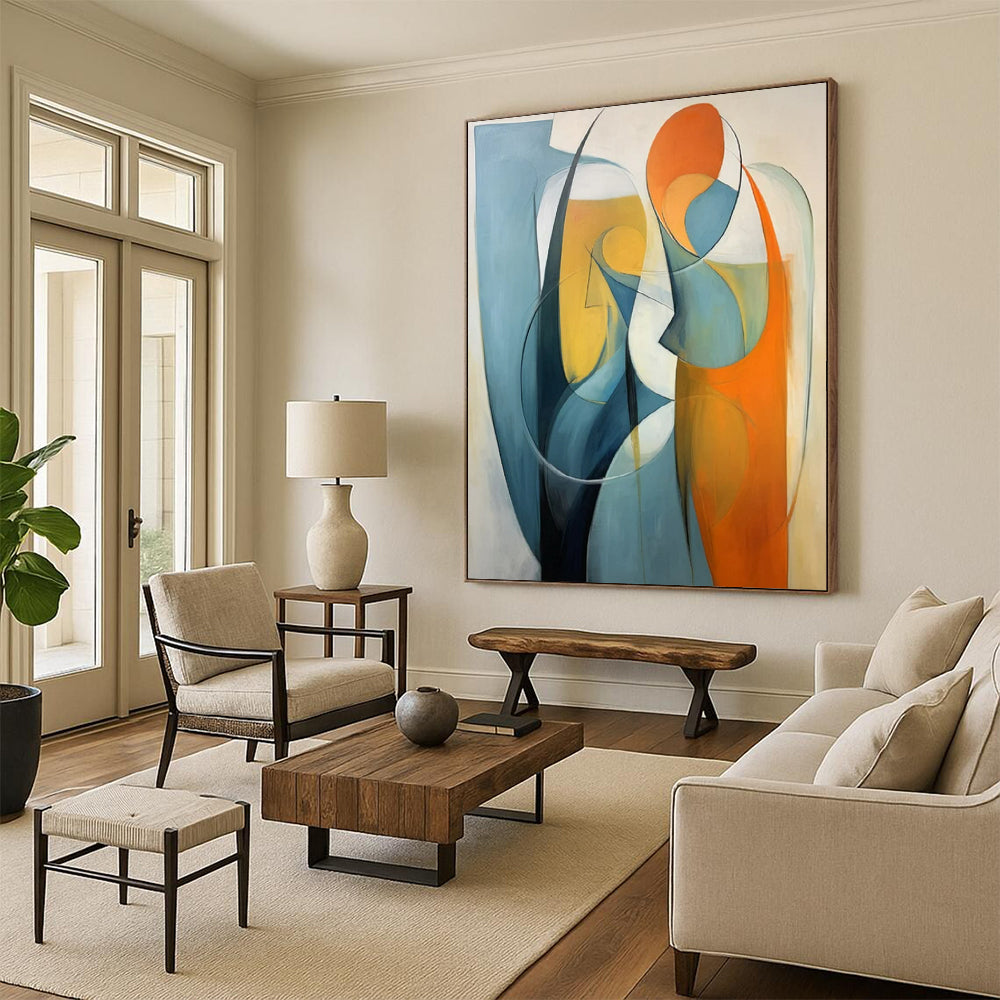 Monumental Hand-Painted Abstract Wall Art for Dining Room & Wine Cellar LargeART2233