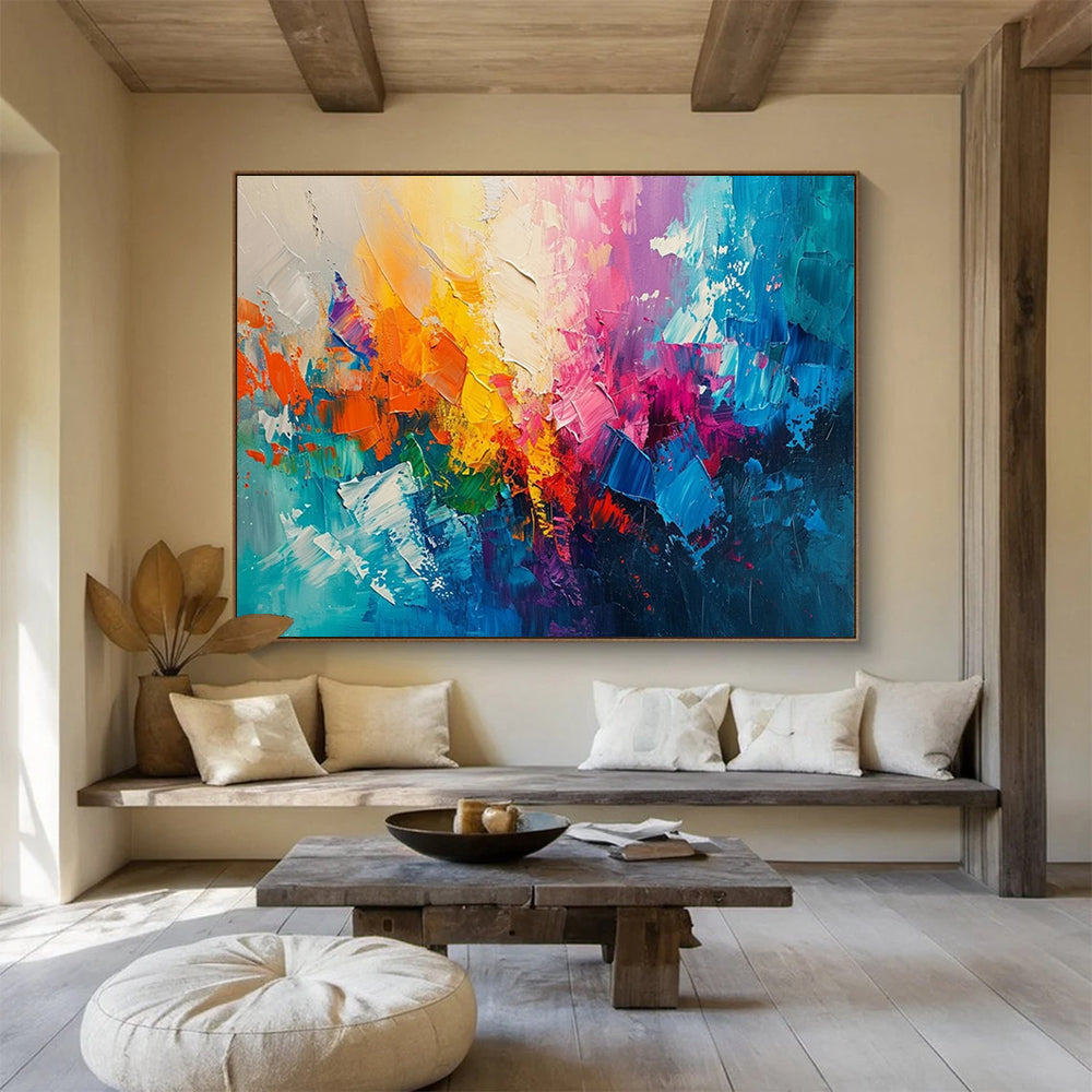 Vibrant Abstract Symphony - Energetic Home Office Inspiration DLZ049