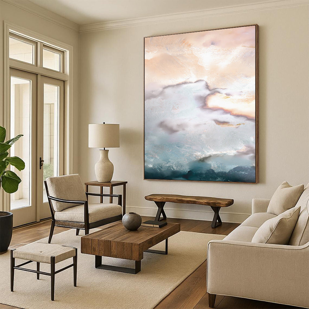 Large-Size Hand-Painted Abstract Art: Custom, Textured & Stunning DTP165