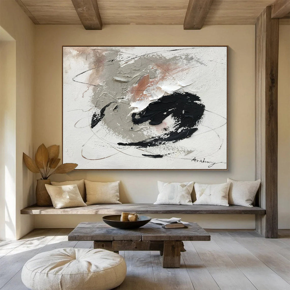 “Sonic Reverie” Oversized Abstract Art for Office & Dining Room DKH312