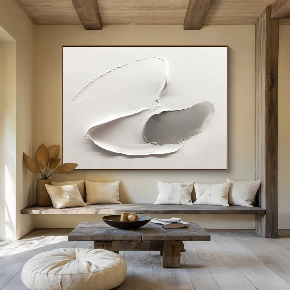 Trendy Large Abstract Wall Art with Edgy Textured Elements for Office & Bar DKH912