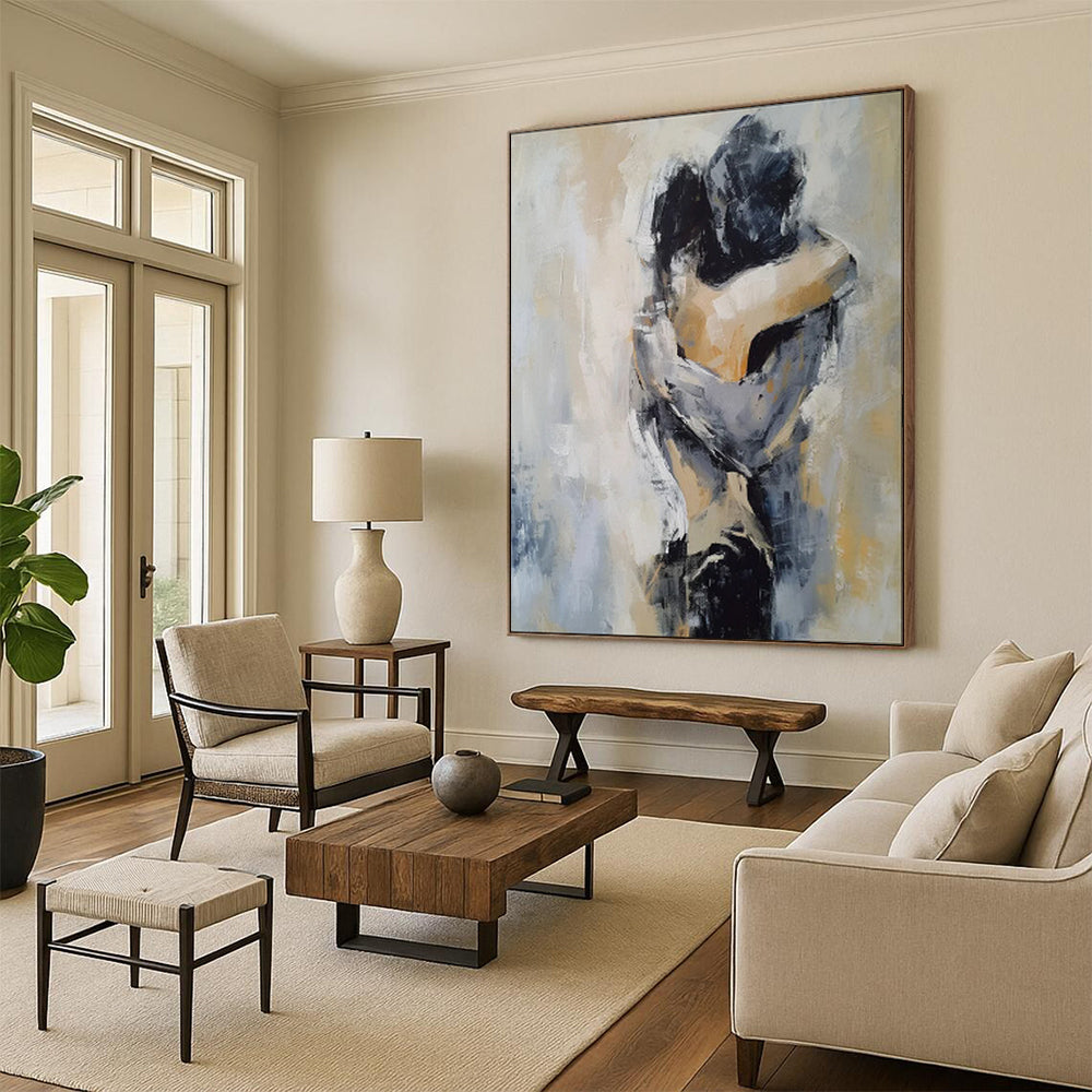 Hand-Painted Bespoke Abstract Canvas for Bedroom & Entryway LargeART1831