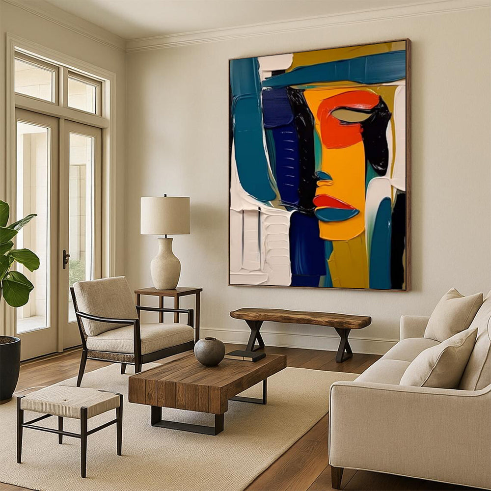 Large-Scale Custom Hand-Painted Abstract Art for Living Room & Hotel LargeART1907