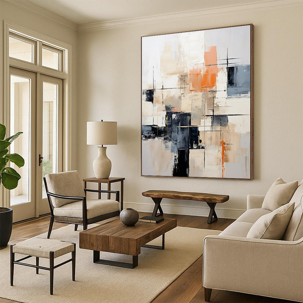 Large-Format Hand-Painted Abstract Canvases for Bedroom & Office LargeART2261