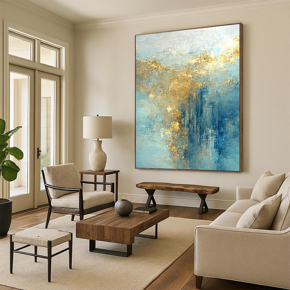 Super - Vast Hand - Painted Textured Custom Abstract Gemstone for Living Room and Hotel DTP063