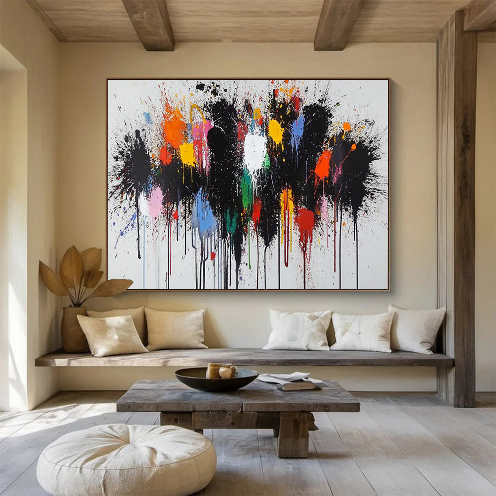 Bold Color Splash Abstract - Modern Living Room or Office Statement DLZ193