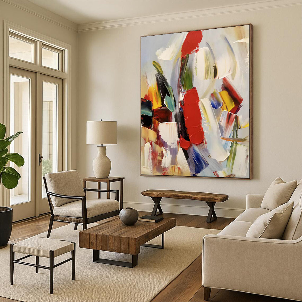 Tranquil & Soothing Hand-Painted Personalized Abstract Painting for Living Room & Entryway LargeART1955