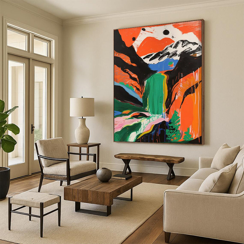 Galactic Drift: Super - Sized - Format Hand - Painted Custom Abstract Work for Hallway and Hotel DTP105