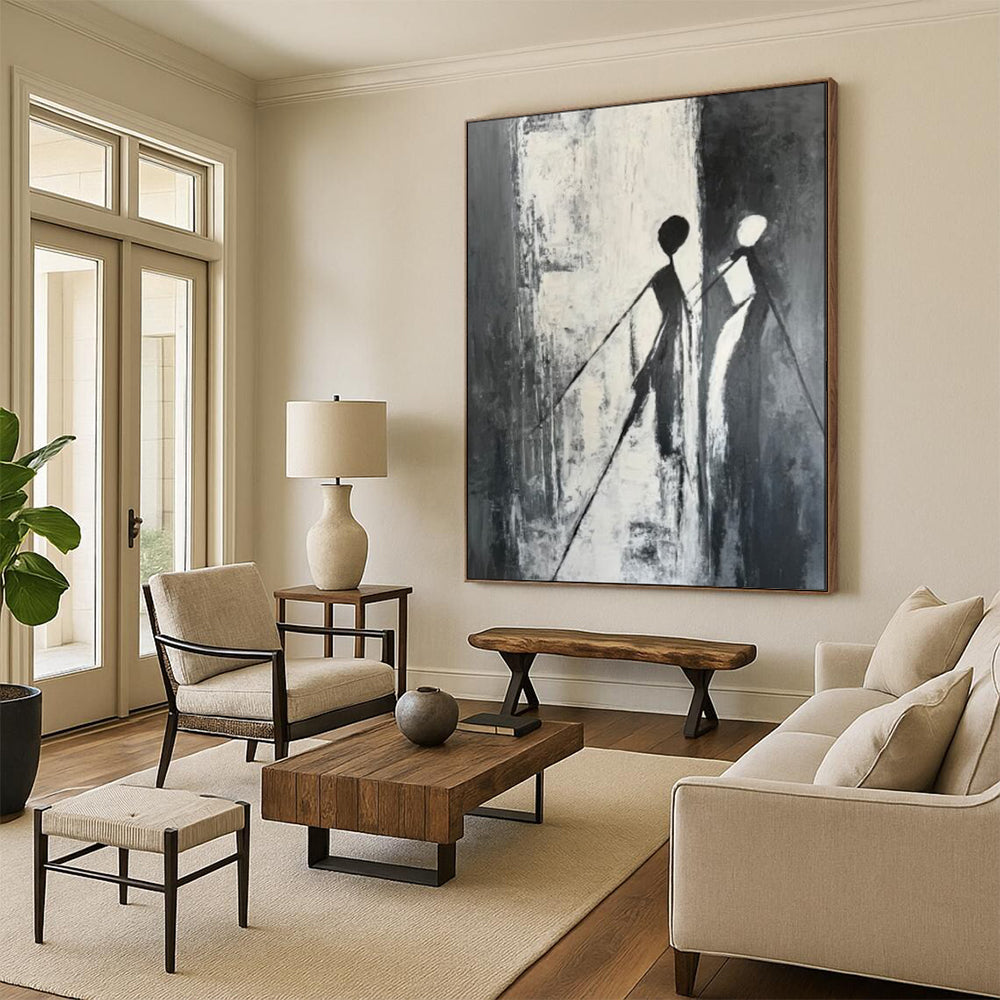Bold & Graphic Hand-Painted Custom Abstract Painting for Living Room & Office LargeART1996