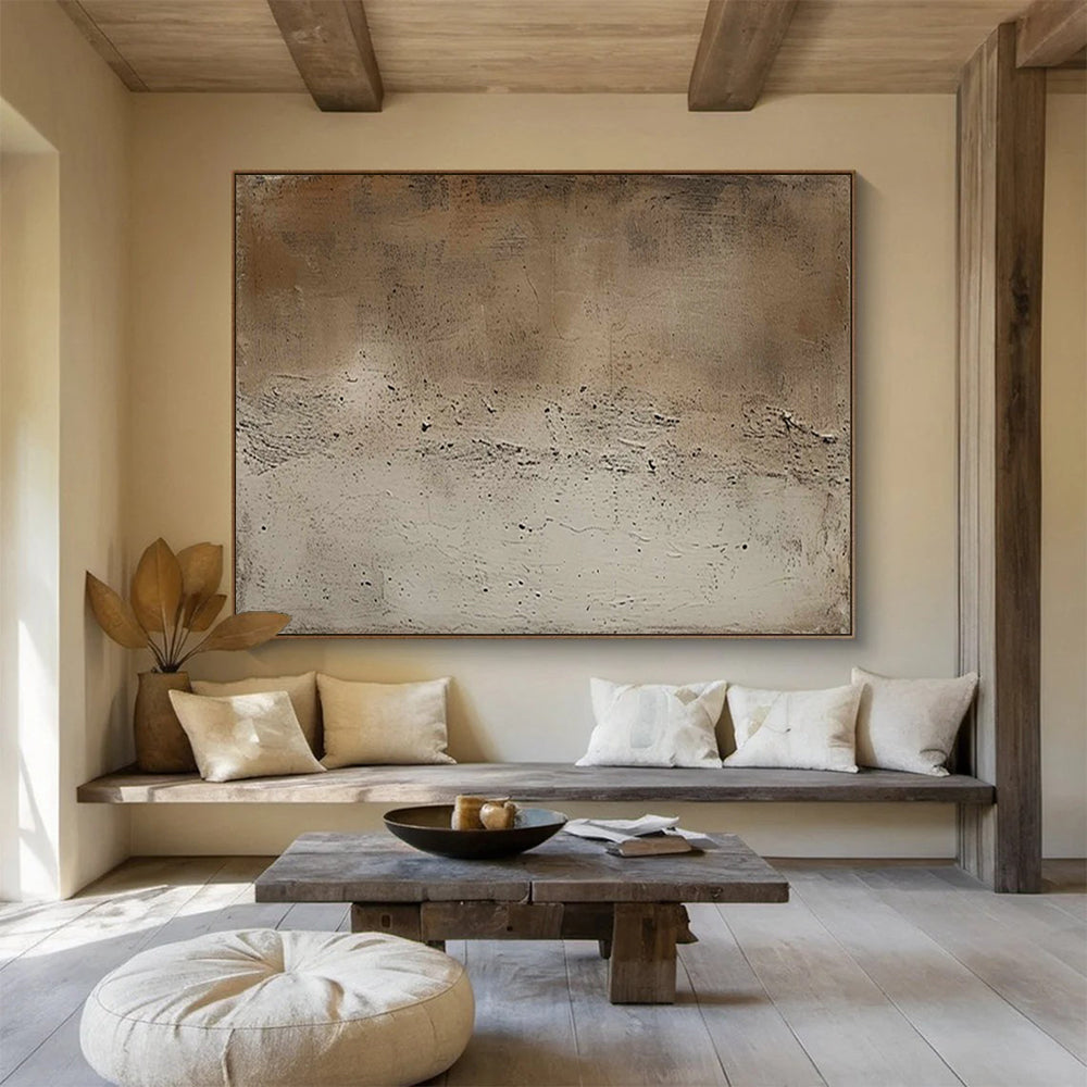 Textured Neutral Abstract - Minimalist Living Room or Office Art DLZ255