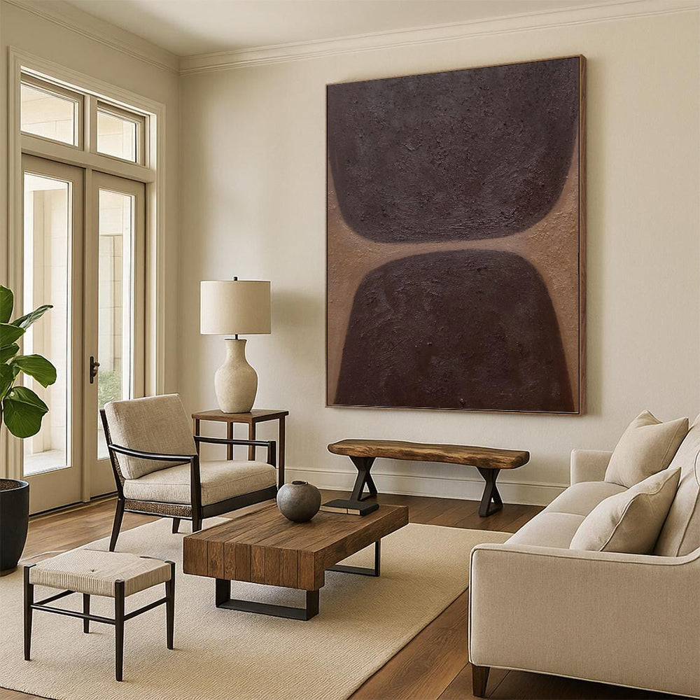 Creatively Curated Hand - Painted Textured Canvas Mural for Bar & Hotel Lobby DKH1169