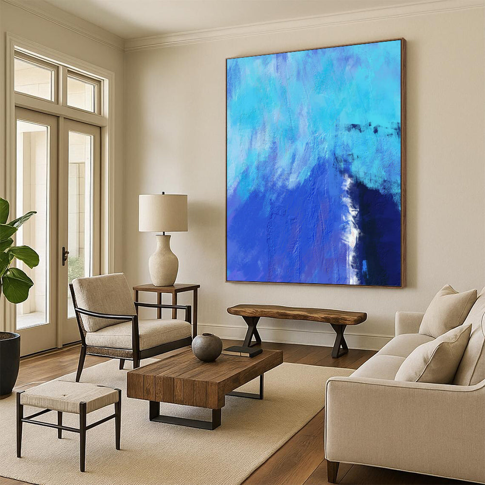 Enormous-Scale Hand-Painted Abstract Wall Installations for Living Room & Hotel LargeART2334