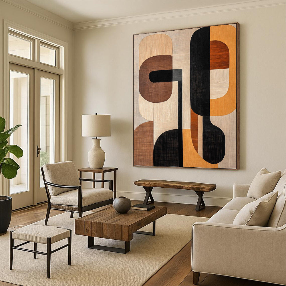 Regally Colossal Hand - Painted Textured Abstract Canvas for Ballroom & Event Hall DKH1242