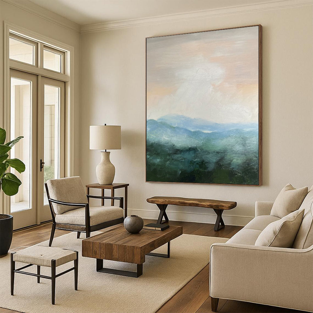 Extended Hand - Painted Textured Custom Abstract Painting for Bedroom and Bar DTP010