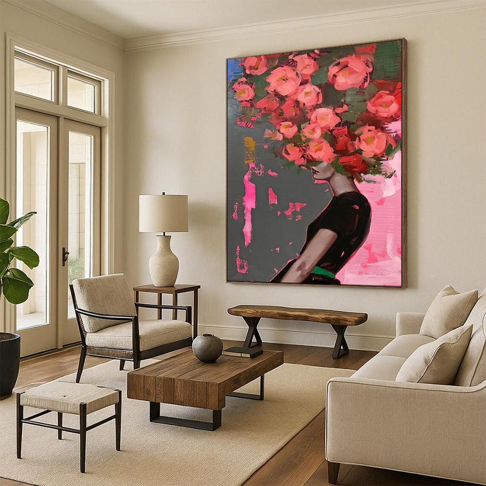 Opulent & Ornate Large-Scale Custom Hand-Painted Abstract Painting for Dining Room & Hotel LargeART1952
