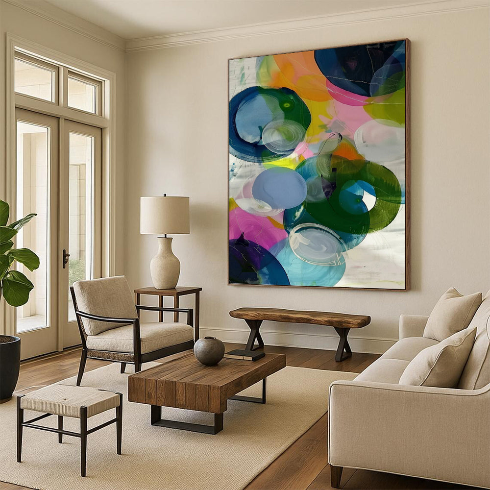 Large Hand - Painted Custom Textured Abstract Mural for Bar & Hotel Lobby DKH0999