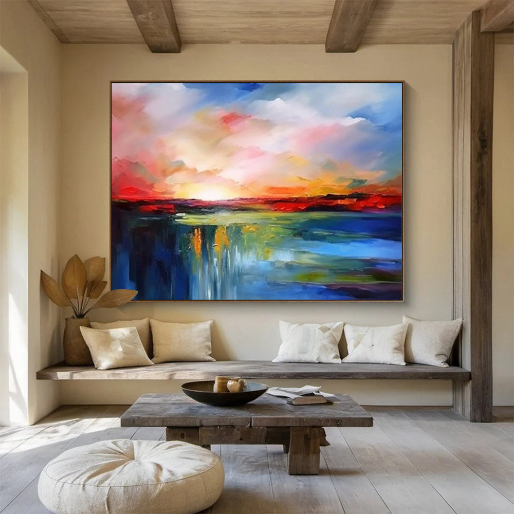 “ Cosmic Whispers” Large - Scale Abstract Canvas for Living Room & Bedroom DKH339