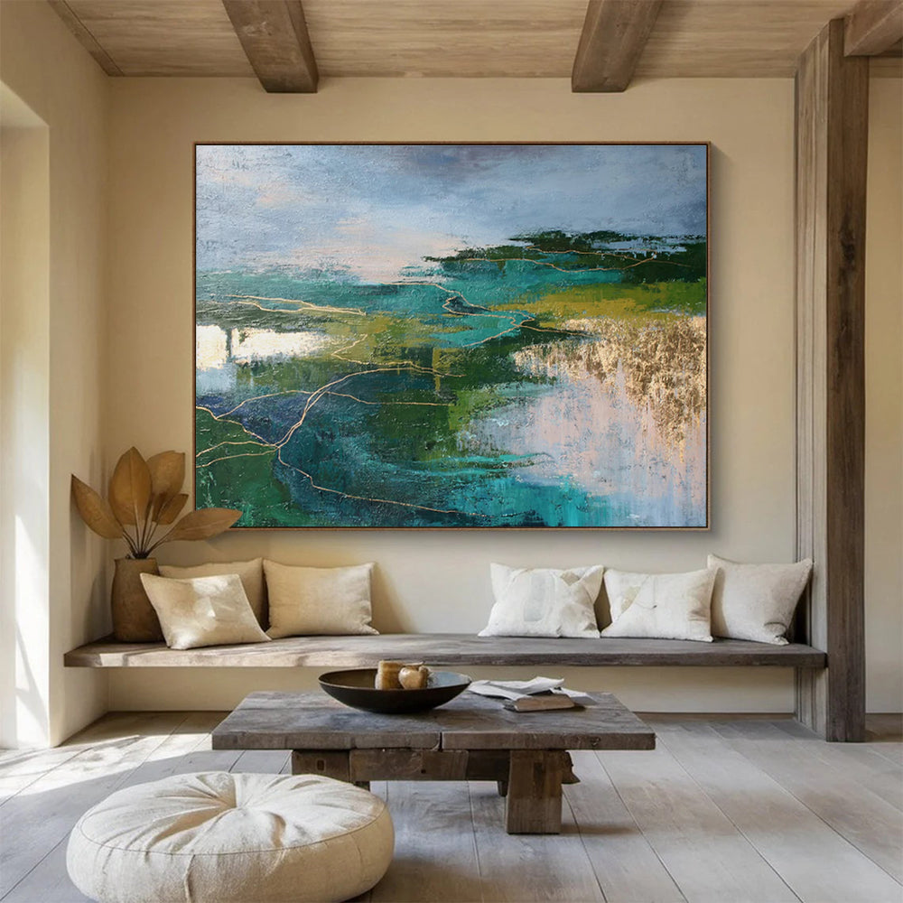 Hand-Painted Made-to-Order Abstract Mural for Dining Room & Bar DKH129