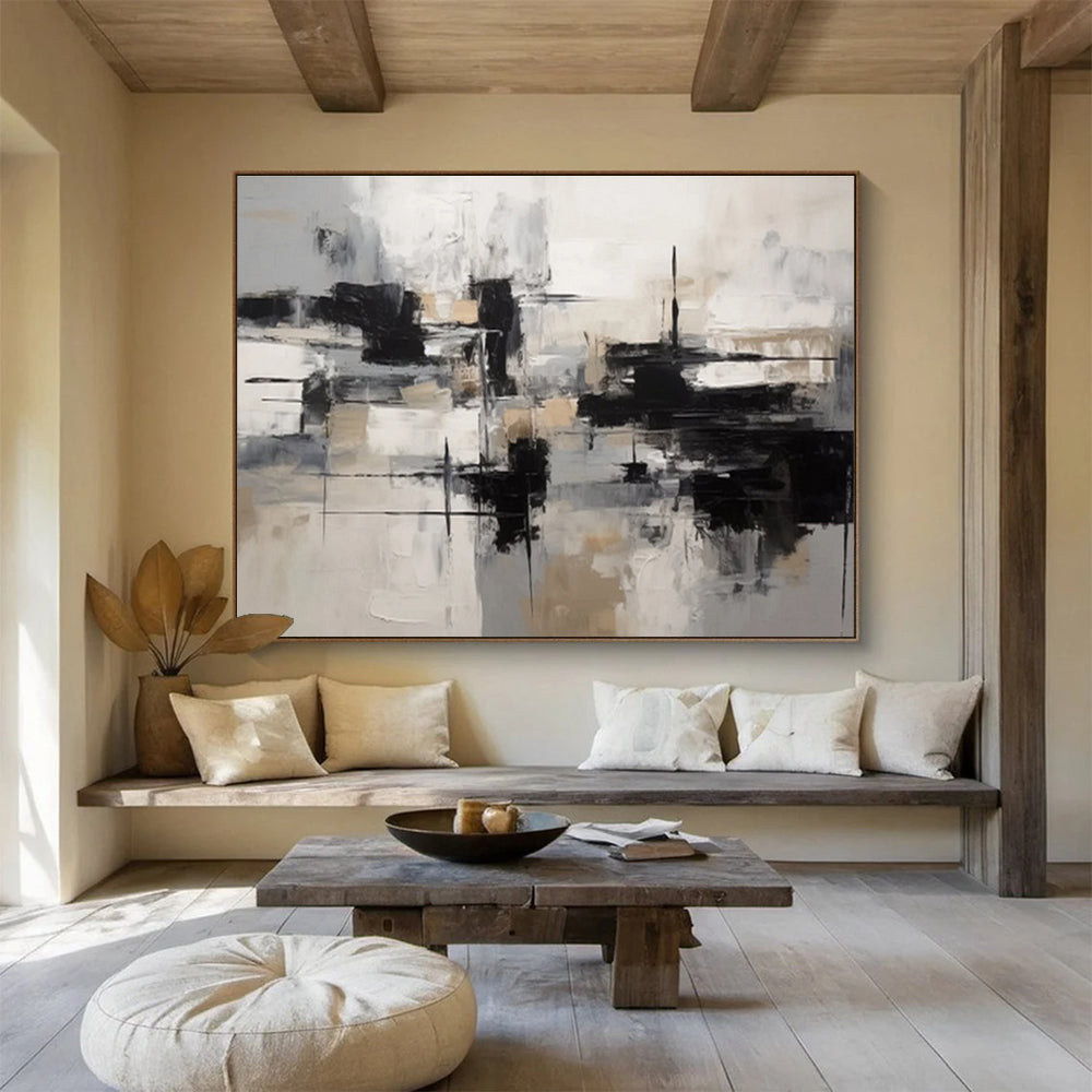 “Mystic Reflections” Giant Abstract Canvas for Bedroom & Entryway DKH335