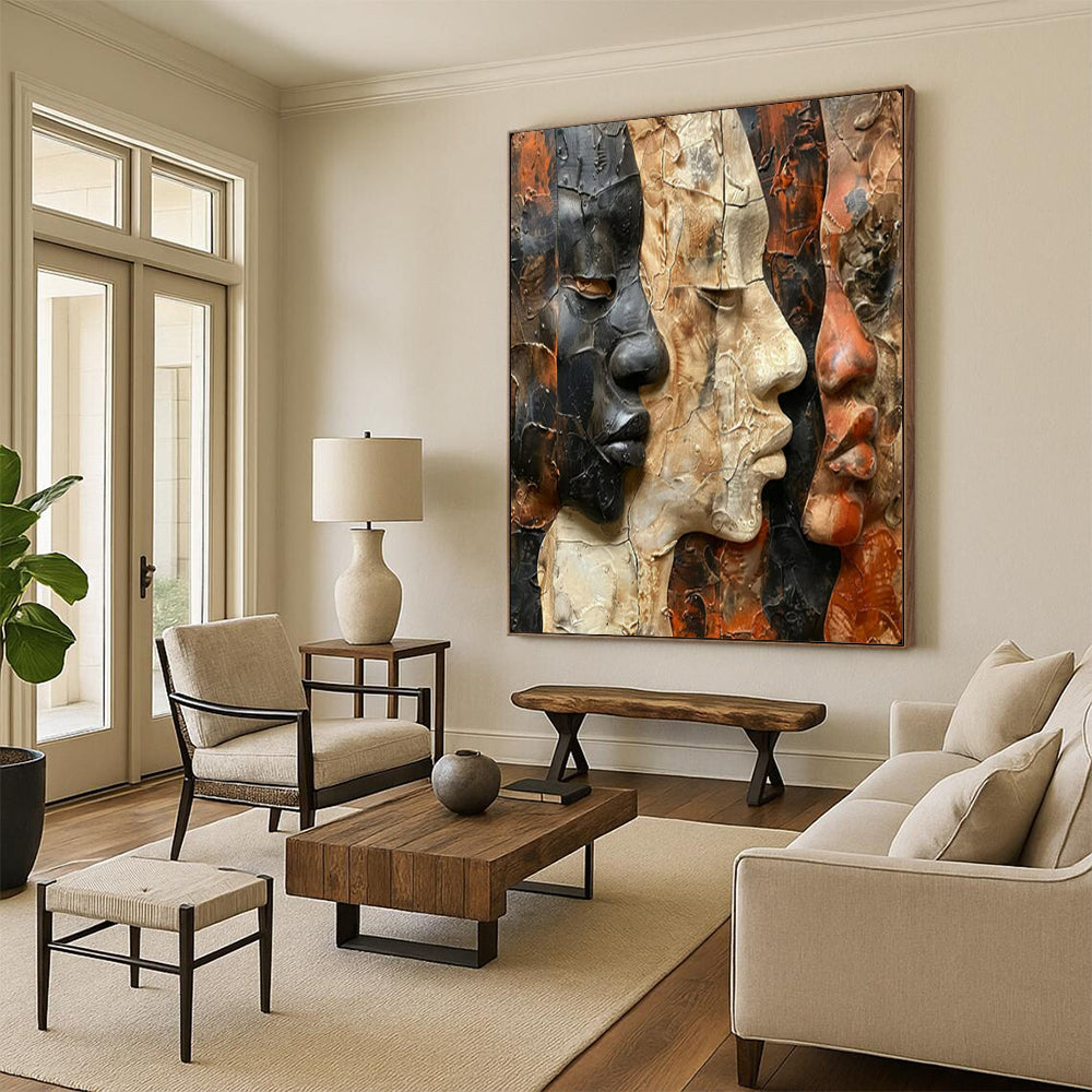 Custom-Handled Textured Wall Mural for Bar & Living Room LargeART2157
