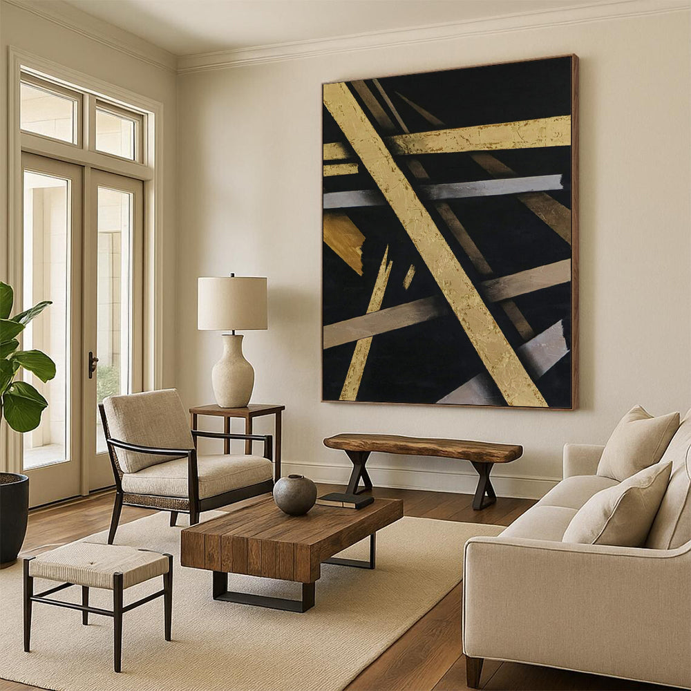 Beguiling Vast-Scale Hand-Painted Abstract Wall Art: Ignite Your Bedroom & Entryway LargeART2388