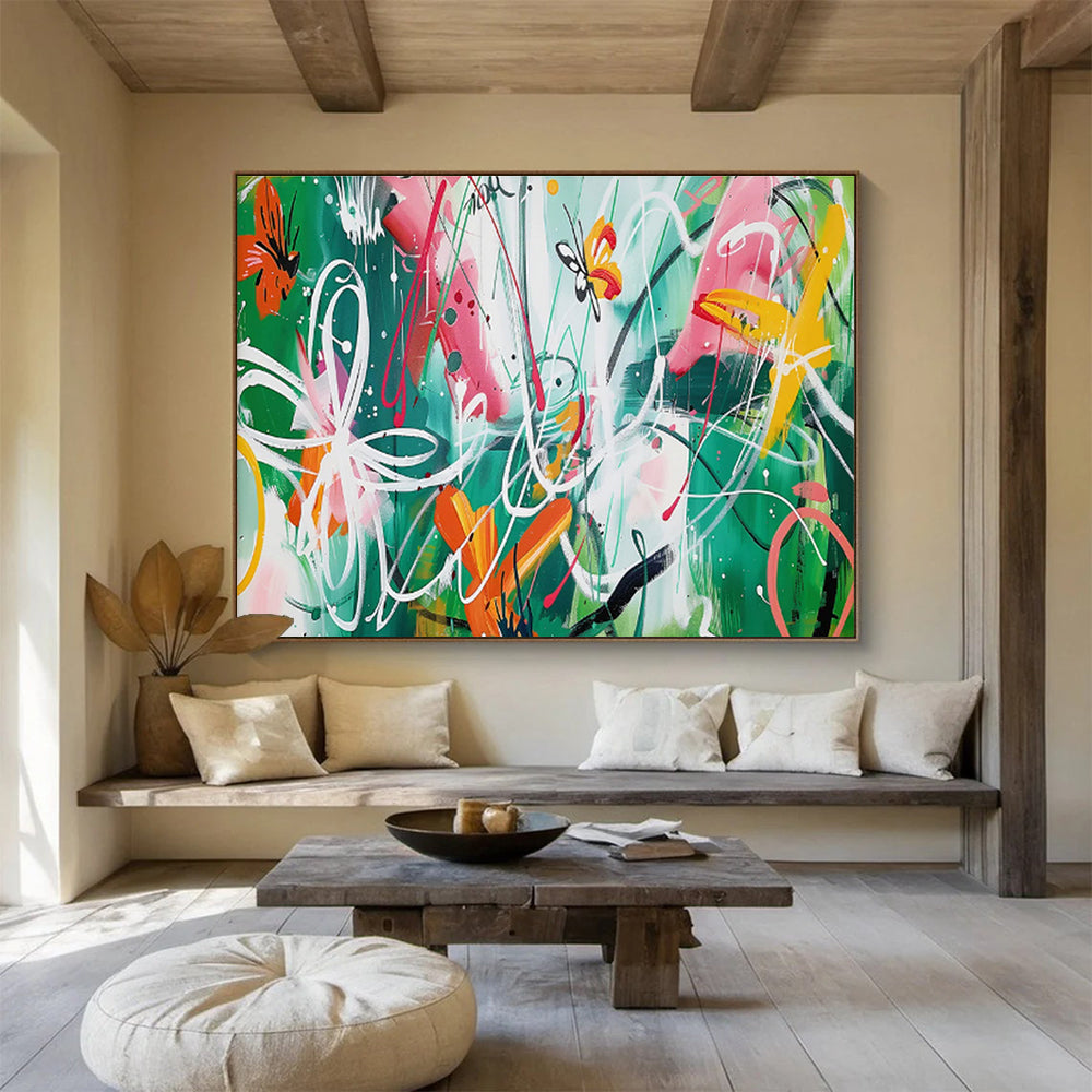 “Lunar Odyssey” Giant Abstract Canvas for Bedroom & Entryway DKH223
